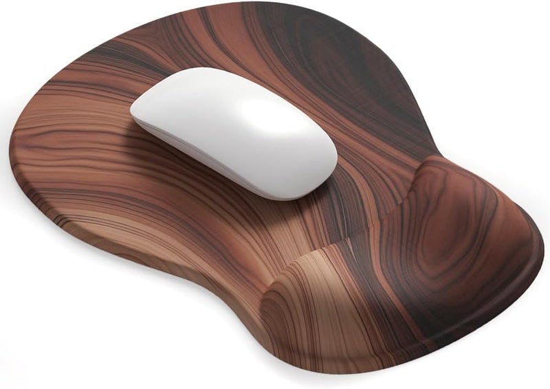 DemonChest ErgoComfort Gel Wrist Rest Mouse Pad-Ergonomic Office Mousepad with Wrist Support-Non-Slip, Design Desk Accessories Mat for Home&Game Decor (08Walnut Grain) - Image 1